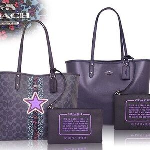 One Coach Reversible City Tote with wristlet